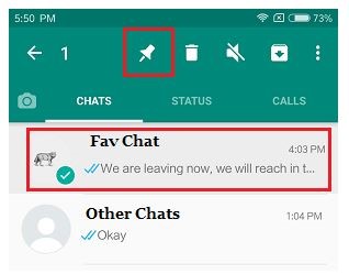 pin a chat on android