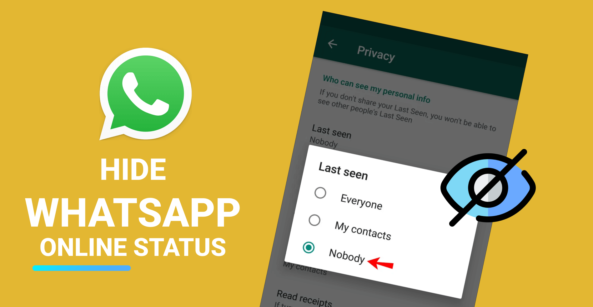  скрыть статус whatsapp onlien