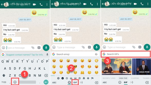 envoyer des gifs sur whatsapp