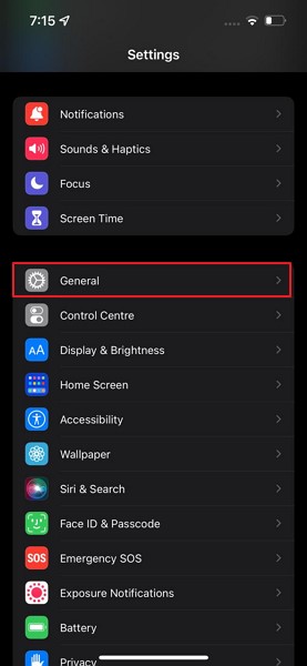 access general settings