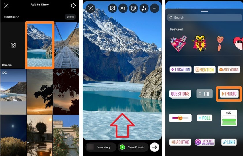 añadir música a una historia de Instagram desde un ios