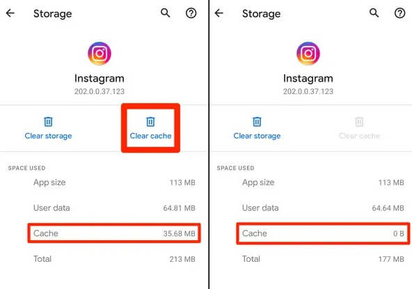 bersihkan cache instagram