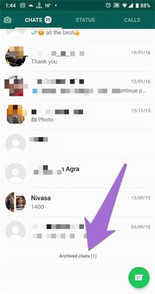 visualize conversas arquivadas do whatsapp no android