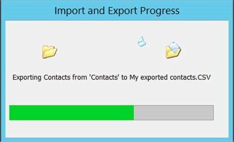 exportación del archivo de contactos