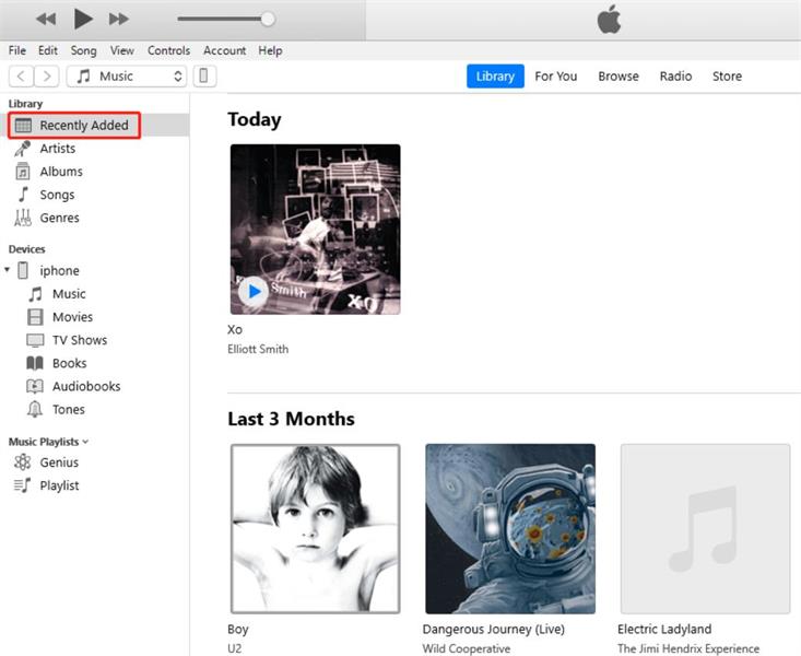 controllare i brani aggiunti di recente su iTunes