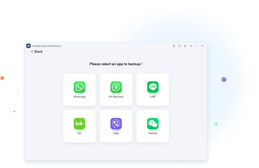 dados do app de backup