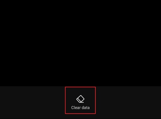tap on the clear data option
