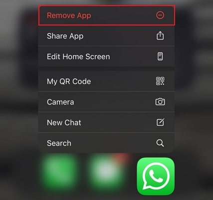 select the remove app option