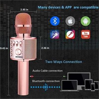 Bonak Microfono Karaoke Bluetooth senza fili