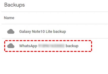 trova il backup di WhatsApp