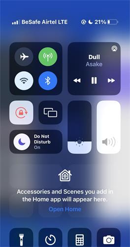 open control on iphone
