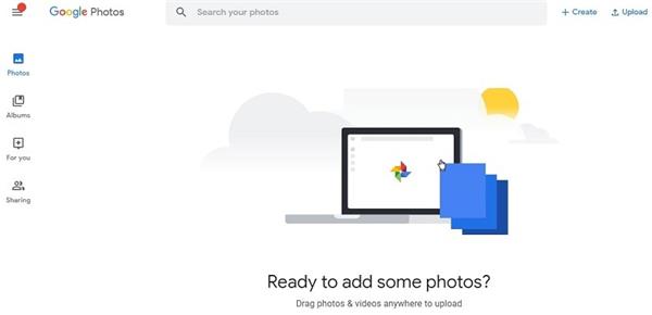 interfaccia di google photos