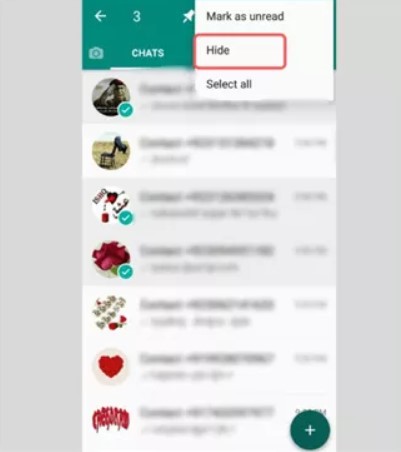 hide chats on gb whatsapp
