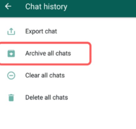archiving all chats on android