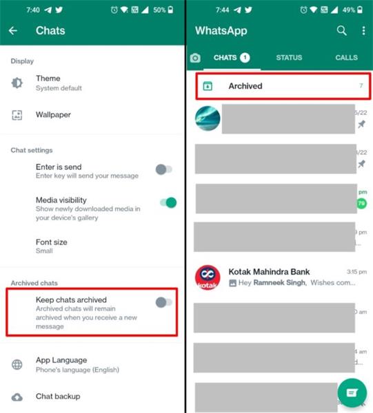 keeping chats archived on whatsapp