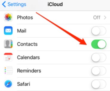 sync contacts on icloud