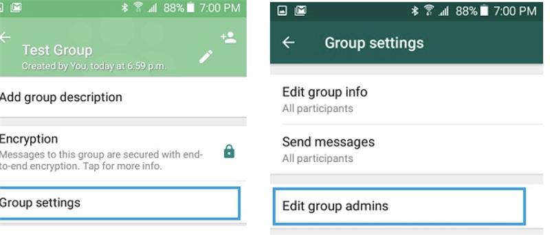 locate and tap on group settings