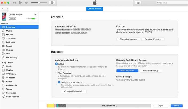 restore itunes backup