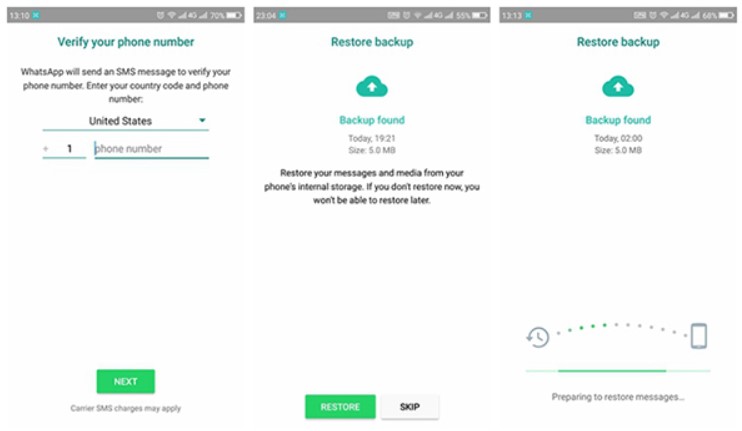 restaura backup do whatsapp