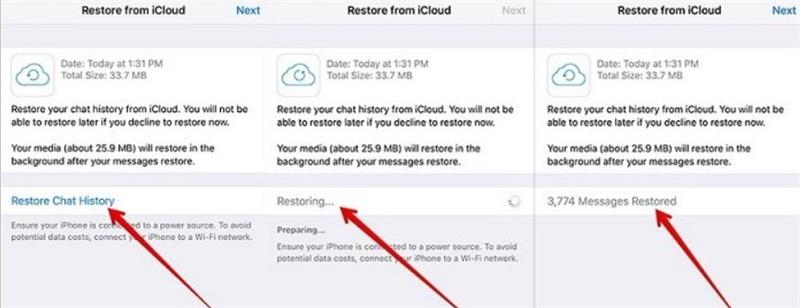 restaurar mensajes de icloud