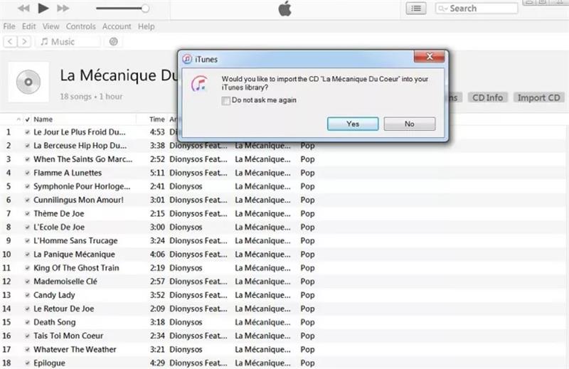  importation de musique d'un cd vers l'iphone