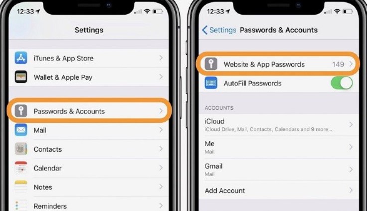 Passwords on iPhone