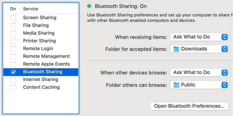 trasferimento di foto tramite Bluetooth.