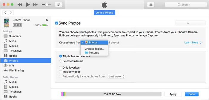 sync photos to your ipad