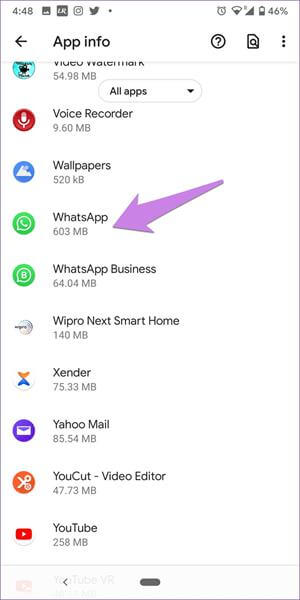 locate whatsApp and tap on it