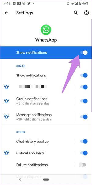 tap notifications