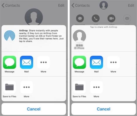 transfert de messages par airdrop