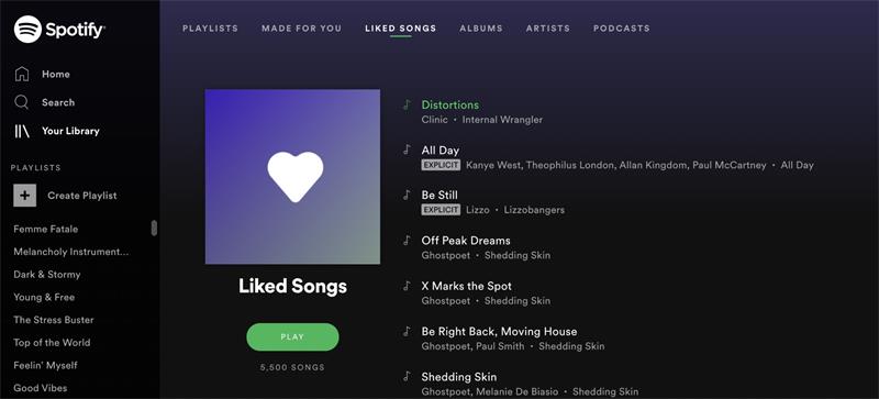 una playlist en Spotify