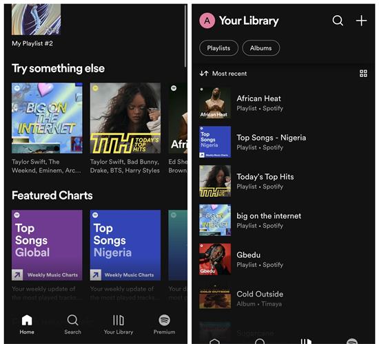 apri l'app spotify