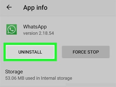 uninstall whatsapp