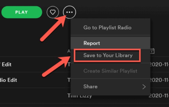 copier la liste de lecture spotify