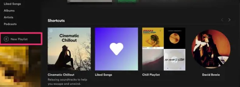 создание нового плейлиста на spotify