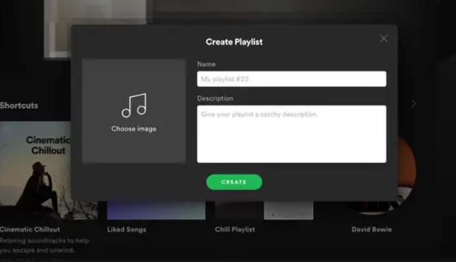 создание нового плейлиста на spotify