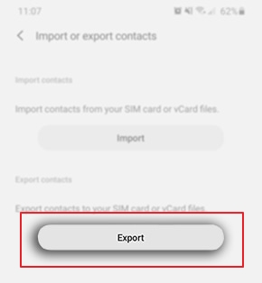 choose the export option