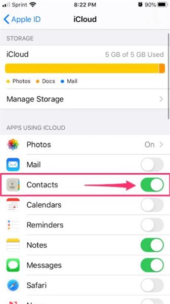 transfer contacts via icloud