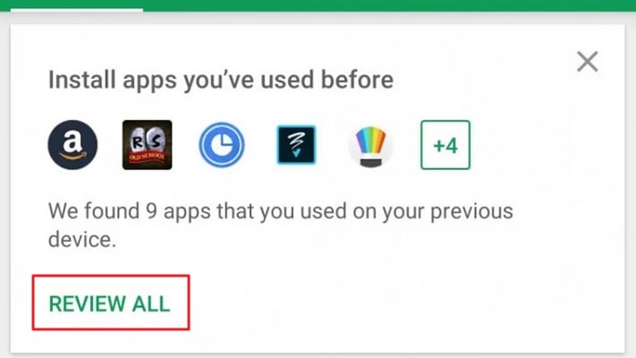 tap on review all option