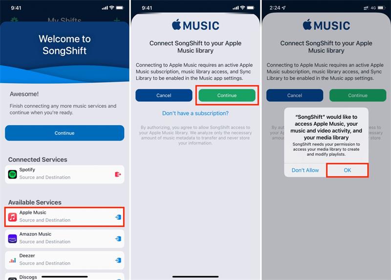 sélectionner apple music