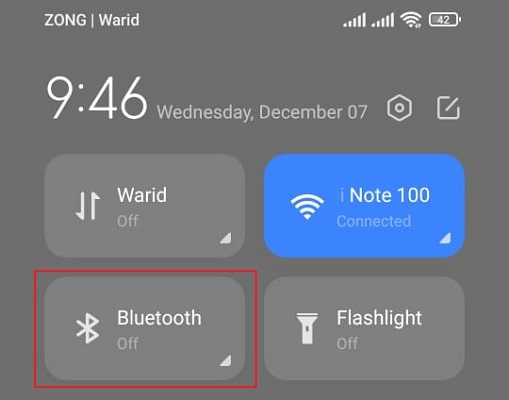 enable the bluetooth option