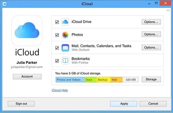 log in to your icloud account