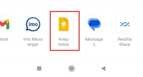 select the keep notes option