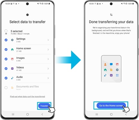 transfira as notas e dados