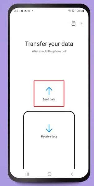 select send data option