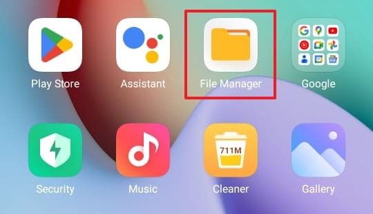 aprire il file manager