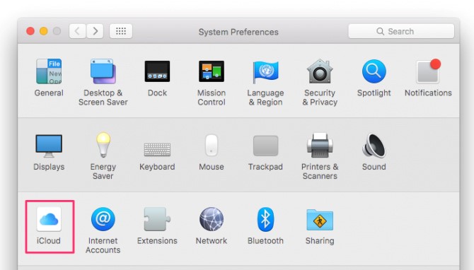 نقل علامات تبويب iCloud عبر تفضيلات النظام في حاسوب Mac