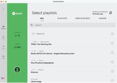 sélectionner la liste de lecture spotify