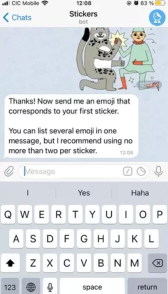 enabled bot for sticker transfer